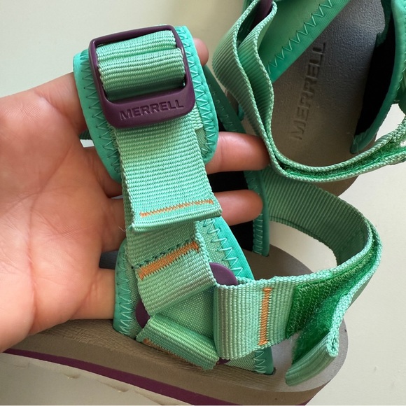 Merrell Alpine Strap Womens 7 Mint Green Sandals - Picture 7 of 10